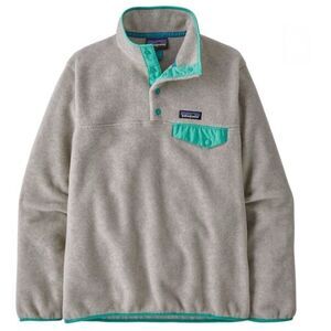 PATAGONIA Lightweight Synchilla Snap-T Pullover Oatmeal Teal Women’s Size Medium